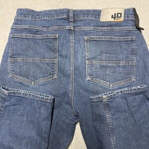 Duluth Trading Mens Jeans 40 Grit 34x33 Blue Straight Leg Heavy Denim Carpenter
